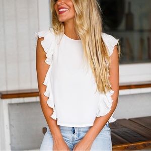 Side Ruffle Tank Top